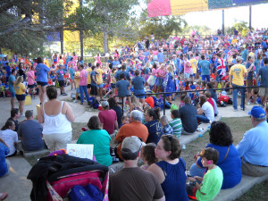 The campers and councilors enter to begin the awards ceremony